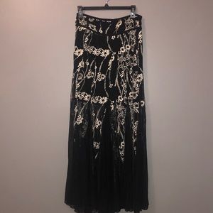 Free People Flower Embroidered Maxi Skirt